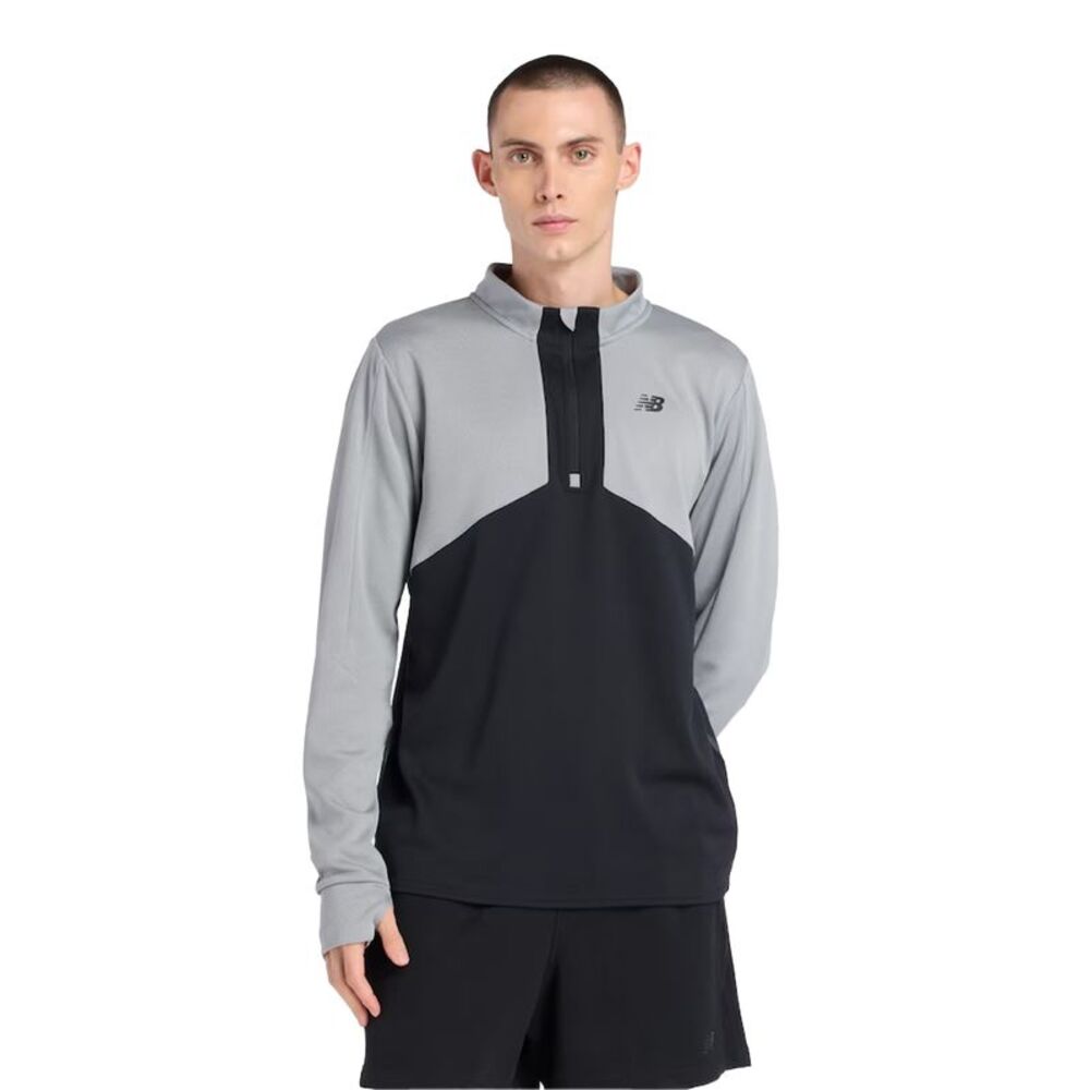 New Balance Mens Utility Quarter Zip Track Top / Gray